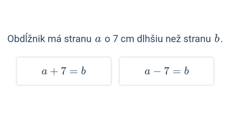 Zápis zadaní pomocou rovnice