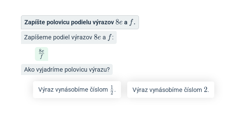 Zápis výrazov s premennými