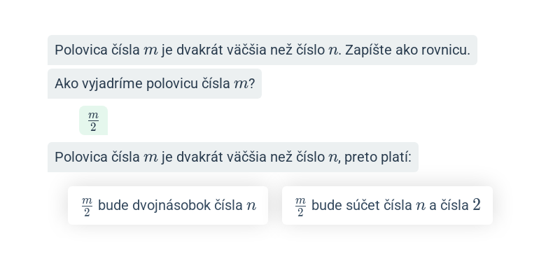 Zápis zadaní pomocou rovnice