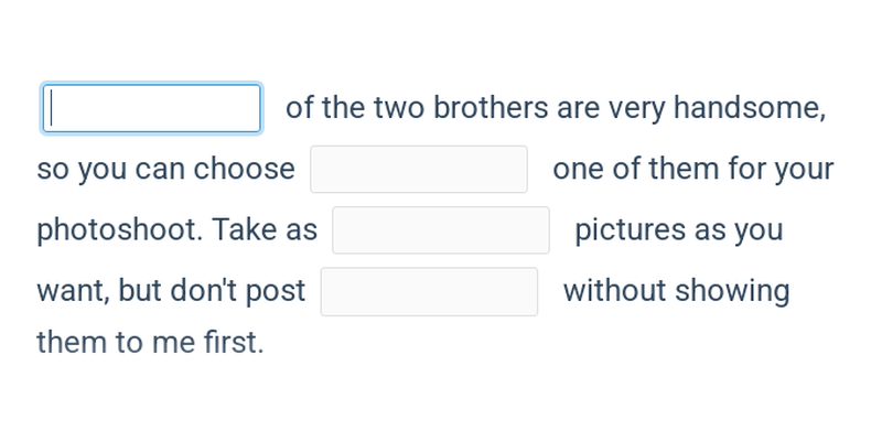Open cloze: quantifiers