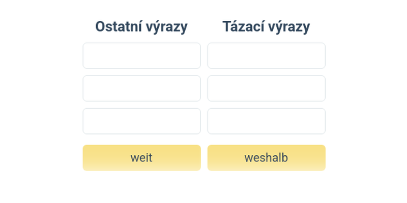 Tázací slova (W-Wörter)