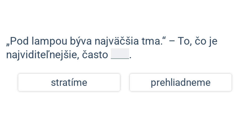 Doplňovanie vysvetlení