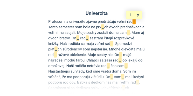 Oni/ony, sami/samy, radi/rady, číslovky