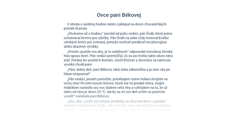 Príbehy z chovateľských potrieb